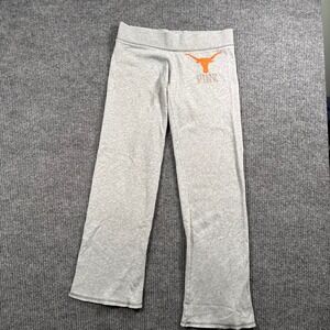 PINK UT Longhorns Sweatpants Womens Medium Gray Wide Leg Y2K Lounge Vintage